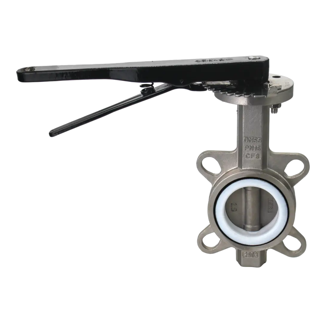 Слайд Новое поступление на складе NEWKEY: дисковые затворы из стали CF8 с уплотнением PTFE 1