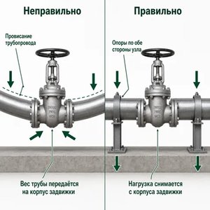 Почему трубопроводную арматуру нельзя использовать как опору: нагрузки, перекосы и несоосность