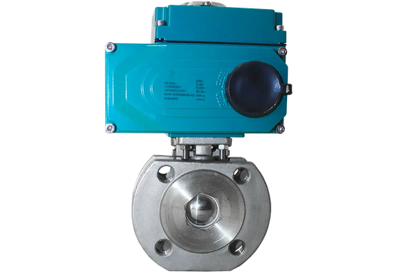 Кран шаровый межфланцевый, AISI304 DN 100 (4"), с электроприводом AC 220V (С-10) с ручным дублером