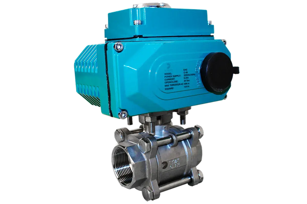 Кран шаровый муфтовый (3PC), AISI316 DN20 (3/4"), с электроприводом AC 24V (C-03)