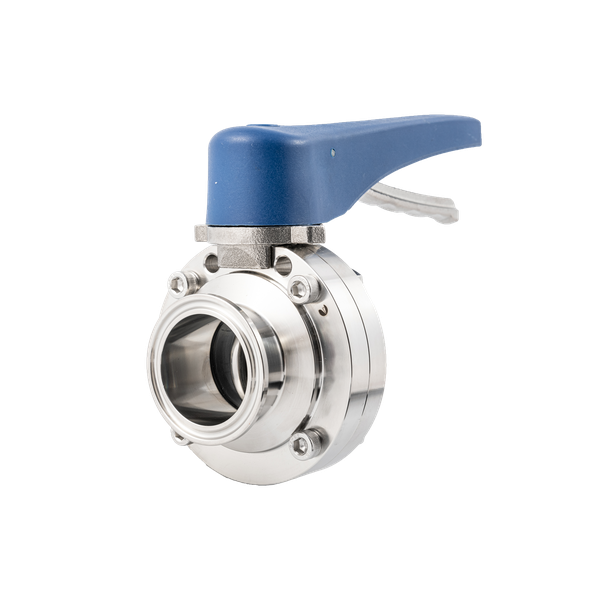 Затвор дисковый Clamp DIN нержавеющий под привод, БЕЗ ПРОКЛАДКИ, AISI304 DN65 (2_1/2"), (CF8), PN8