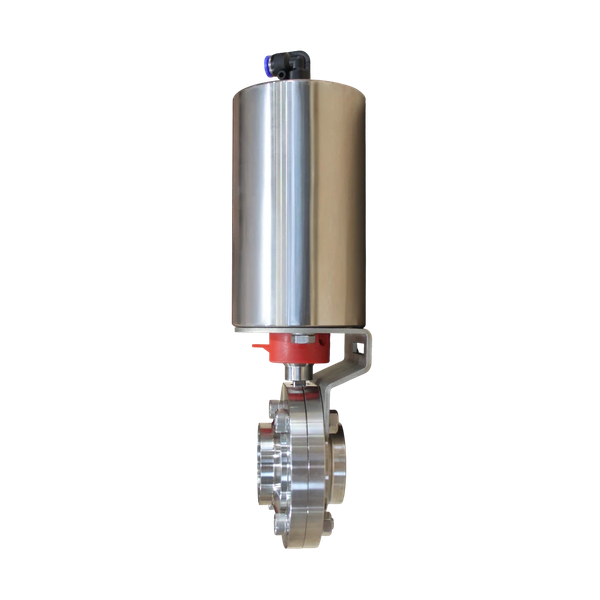 Затвор дисковый приварной нержавеющий, AISI304 DN100 (4") PN8 EPDM, с пищевым односторонним пневмоприводом SA100