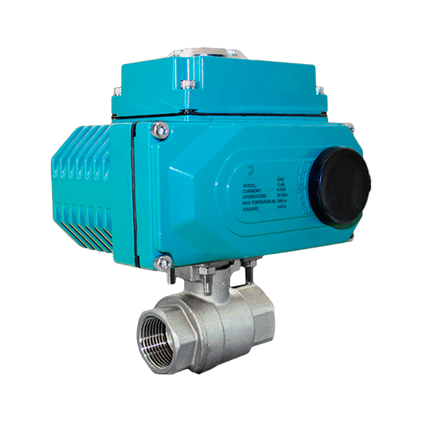 Кран шаровый муфтовый (2PC), AISI304 DN32 (1_1/4"), с электроприводом DC 24V (C-05)