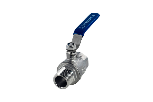 Кран шаровый муфтовый двусоставной ВР/НР нержавеющий (2PC), AISI304 DN8 (1/4"), (CF8), PN16