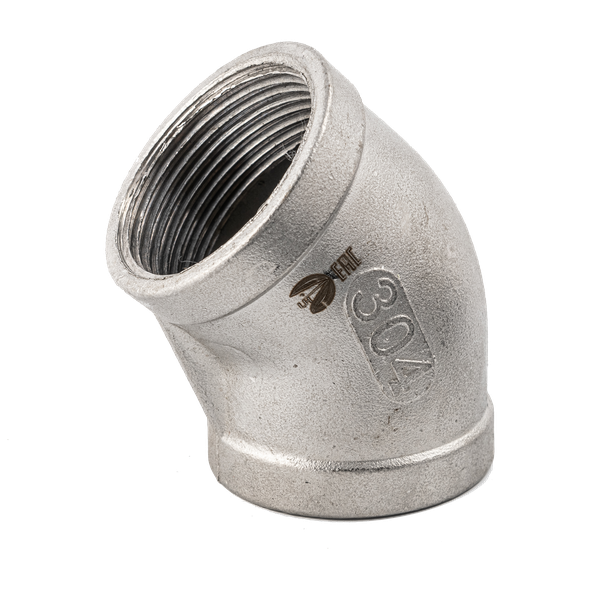 Отвод резьбовой вр/вр 45° нержавеющий, AISI304 DN65 (2_1/2"), (CF8), PN16