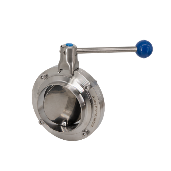 Затвор дисковый приварной нержавеющий, AISI304 DN32 (1_1/4"), с односторонним пневмоприводом AT52S