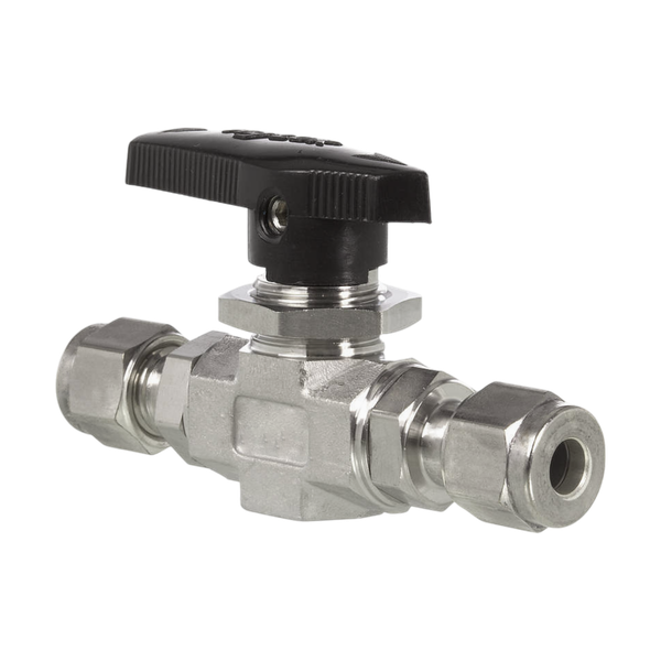 Кран шаровый обжимной серия 102, ( об.вр.Д 3/8" x об.вр.Д 3/8" ), PCTFE, 414PN