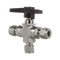 Кран шаровый обжимной трехходовой серия 102, ( об.вр.Д 1/4" x об.вр.Д 1/4" ), PCTFE, 414PN