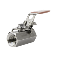 Кран шаровый муфтовый серия 110, ( вр.NPT 3/8" x вр.NPT 3/8" ), PTFE, 69PN