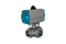 Кран шаровый трёхходовой T-тип, AISI316 DN25 (1"), с двухсторонним пневмоприводом AT63D
