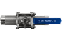 Кран шаровый приварной трехсоставной нержавеющий (3PC), AISI316 DN40 (1_1/2"), (CF8M), PN40