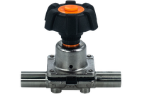 Клапан мембранный нержавеющий, проходной, приварной, DN20, AISI316L, PTFE+EPDM, 0.4 мкм