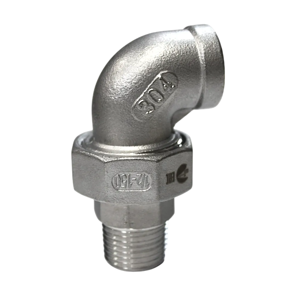 Американка угловая нр/вр нержавеющая, AISI304 DN15 (1/2"), (CF8), PTFE, PN16