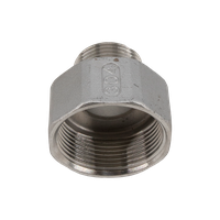 Футорка обратная нержавеющая, AISI304 DN40 x DN25 (1_1/2" x 1"), (CF8), PN16