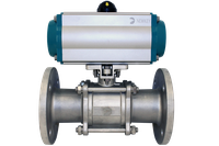 Кран шаровый фланцевый (3PC), DN65 (2_1/2"), AISI304, PN16, с односторонним пневмоприводом AT125S