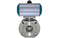 Кран шаровый межфланцевый, AISI304 DN40 (1_1/2"), с двухсторонним пневмоприводом AT75D