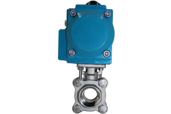 Кран шаровый муфтовый (3PC), AISI316 DN50 (2"), с двухсторонним пневмоприводом AT83D