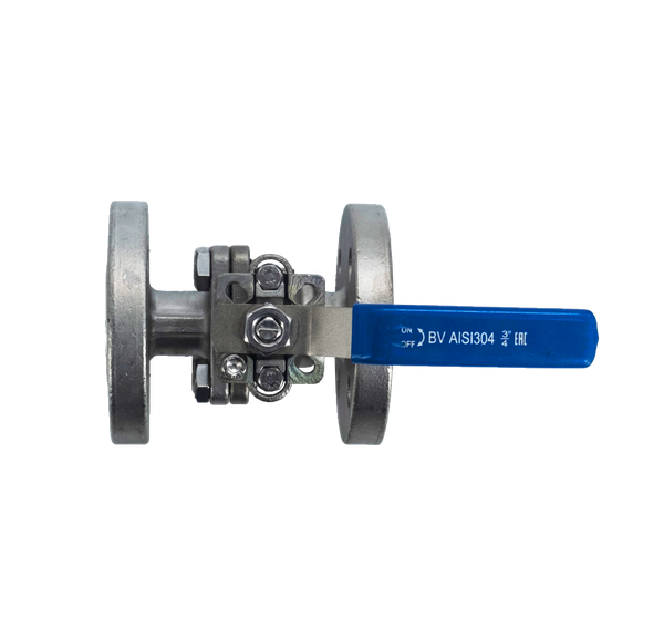 Кран шаровый фланцевый под привод нержавеющий (2PC), AISI304 DN20 (3/4"), (CF8), PN40