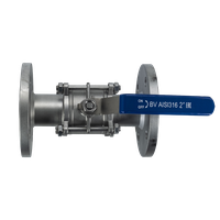 Кран шаровый фланцевый трехсоставной нержавеющий (3PC), AISI316 DN50 (2"), (CF8M), PN16