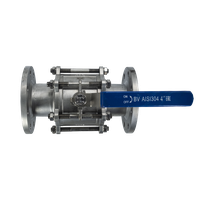 Кран шаровый фланцевый трехсоставной нержавеющий (3PC), AISI304 DN 100 (4"), (CF8), PN16