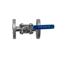 Кран шаровый фланцевый трехсоставной нержавеющий (3PC), AISI304 DN15 (1/2"), (CF8), PN16