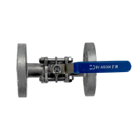 Кран шаровый фланцевый трехсоставной нержавеющий (3PC), AISI304 DN20 (3/4"), (CF8), PN16