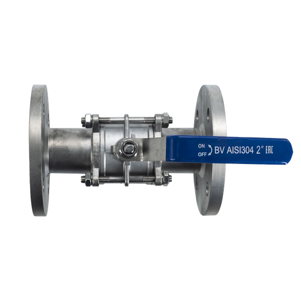 Кран шаровый фланцевый трехсоставной нержавеющий (3PC), AISI304 DN50 (2"), (CF8), PN16