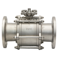 Кран шаровый фланцевый под привод нержавеющий (3PC), AISI304 DN 125 (5"), (CF8), PN16