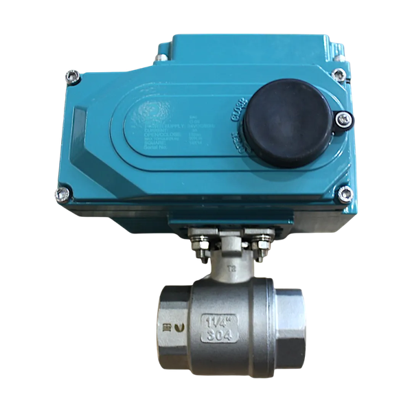 Кран шаровый муфтовый (2PC), AISI304 DN32 (1_1/4"), с электроприводом DC 24V (C-05)