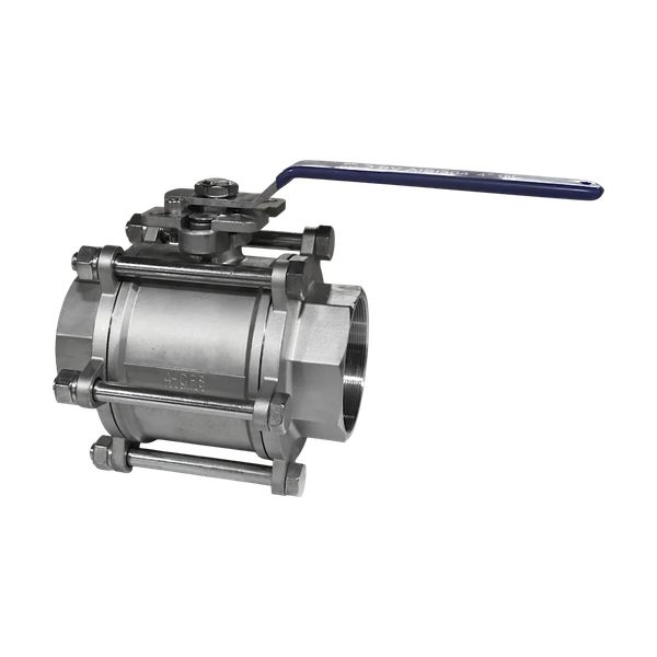 Кран шаровый муфтовый под привод нержавеющий (3PC), AISI304 DN100 (4"), (CF8), PN25
