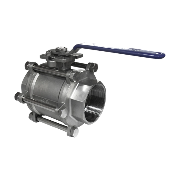 Кран шаровый муфтовый под привод нержавеющий (3PC), AISI316 DN100 (4"), (CF8M), PN25