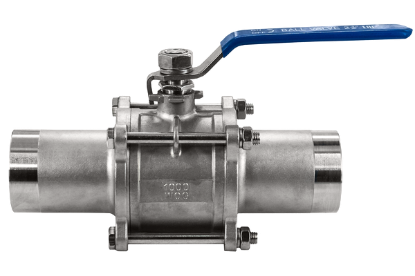 Кран шаровый приварной трехсоставной нержавеющий (3PC), AISI304 DN65 (2_1/2"), (CF8), PN25