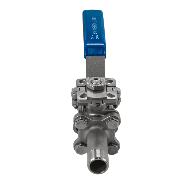 Кран шаровый приварной трехсоставной под привод нержавеющий (3PС), AISI304 DN15 (1/2"), (CF8),PN64