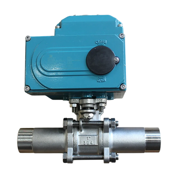 Кран шаровый приварной, AISI304 DN25 (1"), с электроприводом AC 220V (C-03)