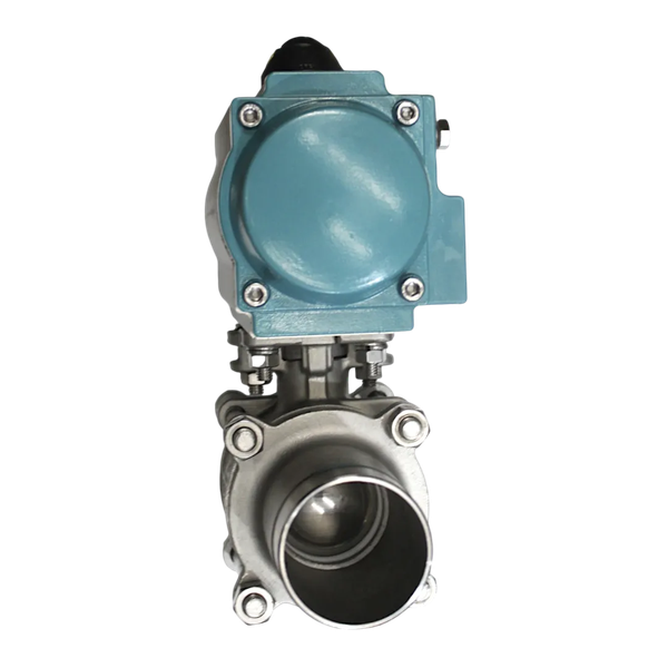 Кран шаровый приварной, AISI304 DN50 (2"), с двухсторонним пневмоприводом AT83D