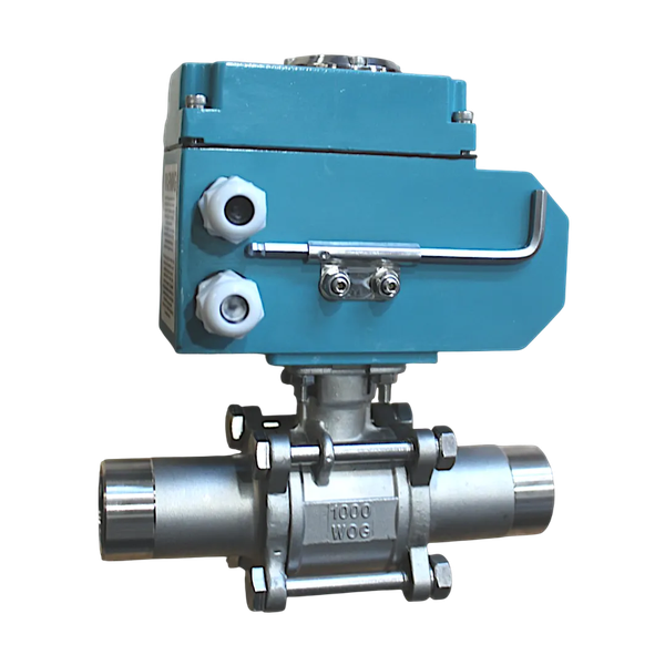 Кран шаровый приварной, AISI316 DN32 (1_1/4"), с электроприводом AC 380V (C-05)