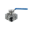 Кран шаровый трехходовой (T-тип) нержавеющий, AISI316 DN50 (2"), (CF8M), PN40