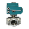 Кран шаровый трёхходовой L-тип, AISI304 DN50 (2"), с электроприводом AC 24V (С-05)