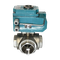 Кран шаровый трёхходовой L-тип, AISI316 DN50 (2"), с электроприводом AC 220V (С-05)
