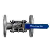 Кран шаровый фланцевый под привод нержавеющий (3PC), AISI304 DN32 (1_1/4"), (CF8), PN40