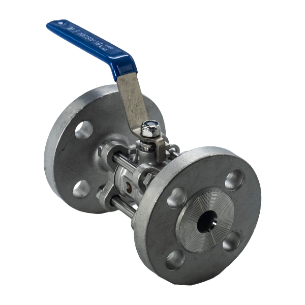 Кран шаровый фланцевый трехсоставной нержавеющий (3PC), AISI304 DN15 (1/2"), (CF8), PN40