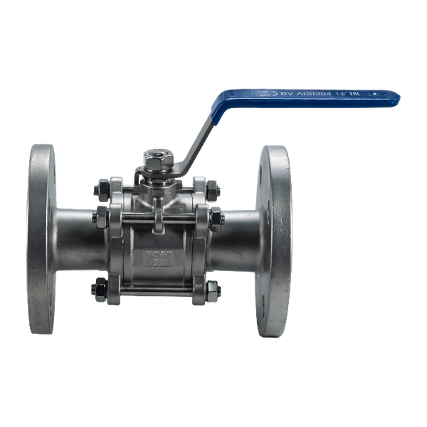 Кран шаровый фланцевый трехсоставной нержавеющий (3PC), AISI304 DN40 (1_1/2"), (CF8), PN40