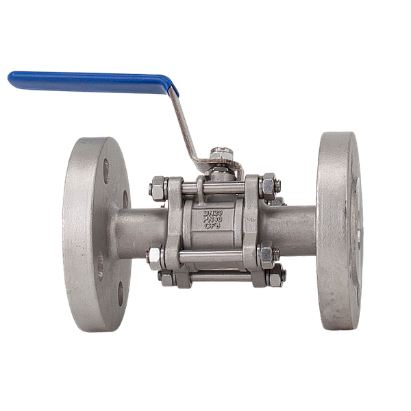 Кран шаровый фланцевый трехсоставной нержавеющий (3PC), AISI304 DN20 (3/4"), (CF8), PN40