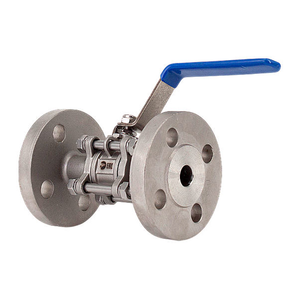 Кран шаровый фланцевый трехсоставной нержавеющий (3PC), AISI304 DN20 (3/4"), (CF8), PN40
