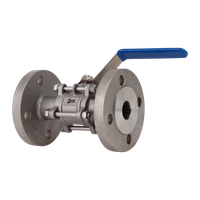 Кран шаровый фланцевый трехсоставной нержавеющий (3PC), AISI304 DN25 (1"), (CF8), PN40