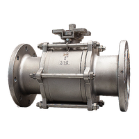 Кран шаровый фланцевый под привод нержавеющий (3PC), AISI316 DN 125 (5"), (CF8M), PN16