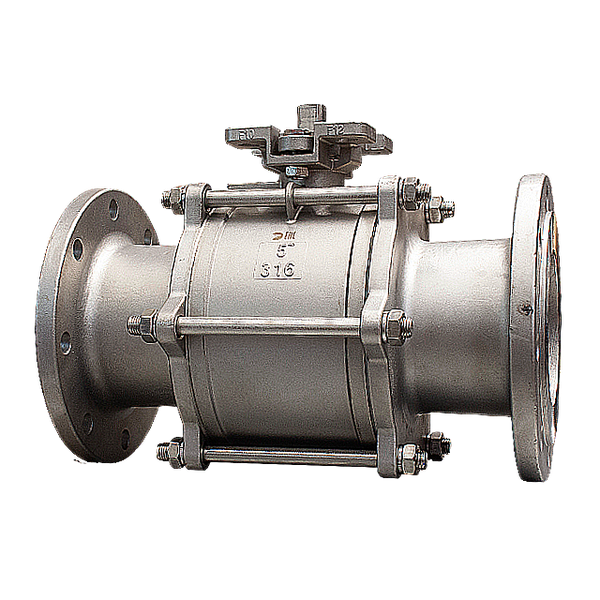 Кран шаровый фланцевый под привод нержавеющий (3PC), AISI316 DN 125 (5"), (CF8M), PN16