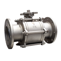 Кран шаровый фланцевый под привод нержавеющий (3PC), AISI316 DN 125 (5"), (CF8M), PN16