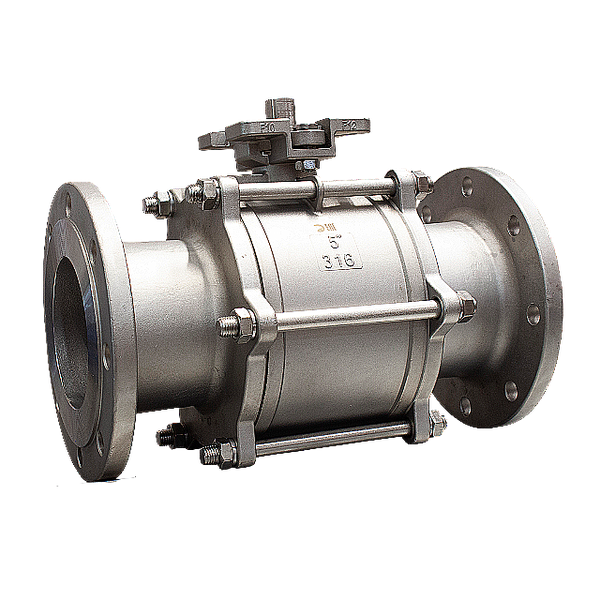 Кран шаровый фланцевый под привод нержавеющий (3PC), AISI316 DN 125 (5"), (CF8M), PN16
