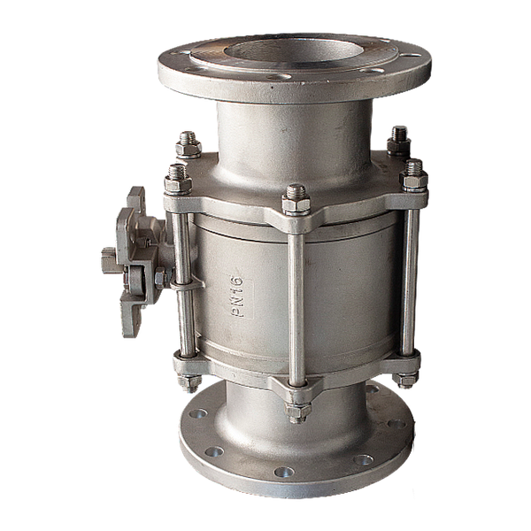 Кран шаровый фланцевый под привод нержавеющий (3PC), AISI316 DN 125 (5"), (CF8M), PN16